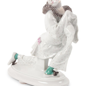 Appraisal: A Meissen Porcelain Pierrot Figure th Century with underglaze mark