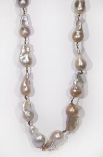 Appraisal: Freshwater cultured pearl and sterling silver necklace Freshwater cultured pearl