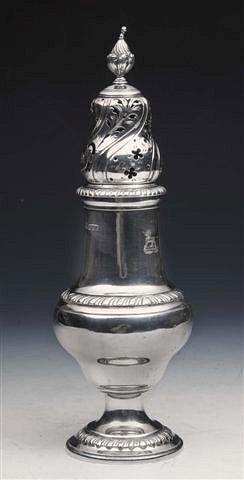 Appraisal: AN EDWARD VII SILVER CASTOR baluster shaped with gadrooned decoration