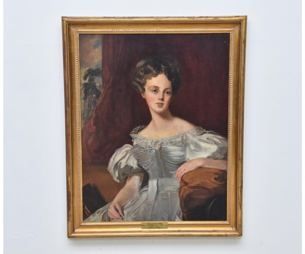 Appraisal: After Thomas Sully oil on canvas portrait of Abby Ann