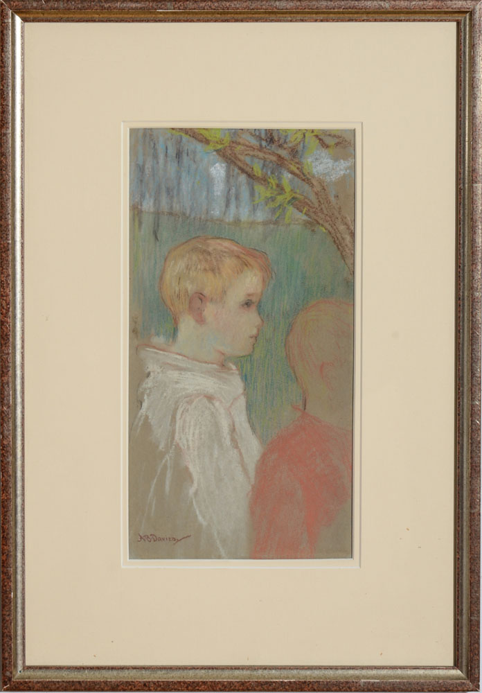 Appraisal: ARTHUR B DAVIES - STUDY OF A BOY Pastel on