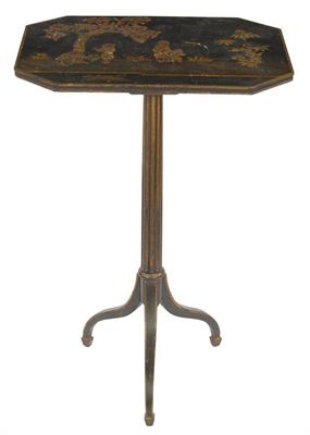 Appraisal: A th century japanned tripod table the rectangular top with