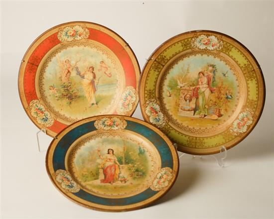 Appraisal: Three Vienna Art Plates non advertising each lithographed with designs