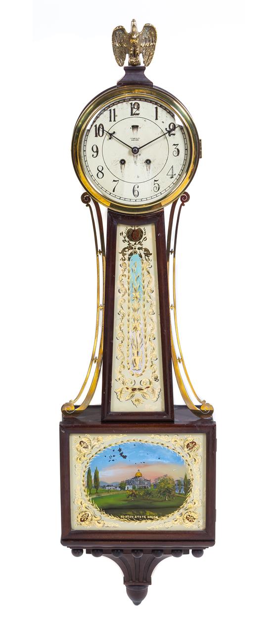 Appraisal: Sale Lot An American Mahogany Banjo Clock retailed by tiffany