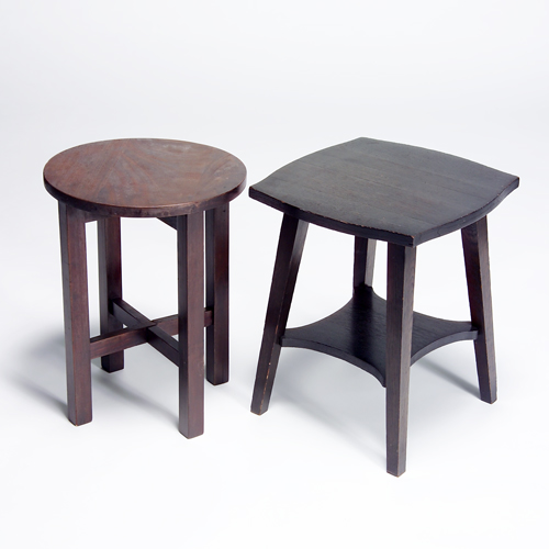 Appraisal: Two Arts Crafts tabourets one Grand Rapids repaired break to