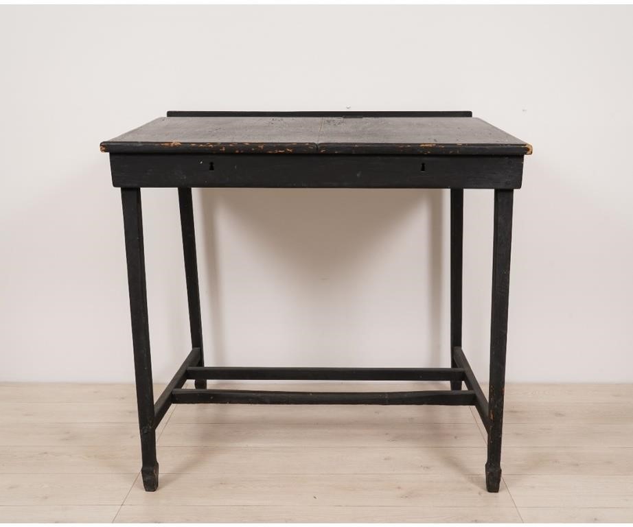 Appraisal: Black painted drafting table with faux lift lid h x