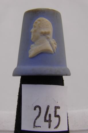 Appraisal: Blue Wedgwood thimble with English powered wig gentleman