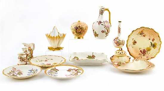 Appraisal: Collection of Royal Worcester porcelain table articles late th early