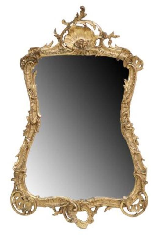 Appraisal: French Louis XV style giltwood wall mirror late thc having