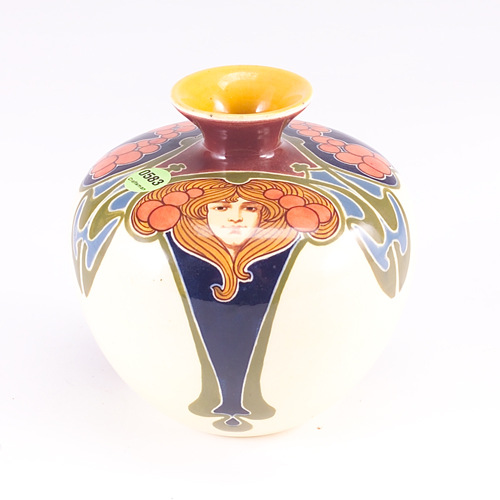 Appraisal: SECESSIONIST Vase painted with three stylized organic panels one with