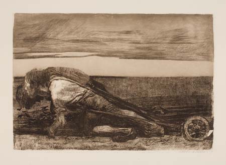 Appraisal: K THE KOLLWITZ Die Pfl ger Aquatint and etching x