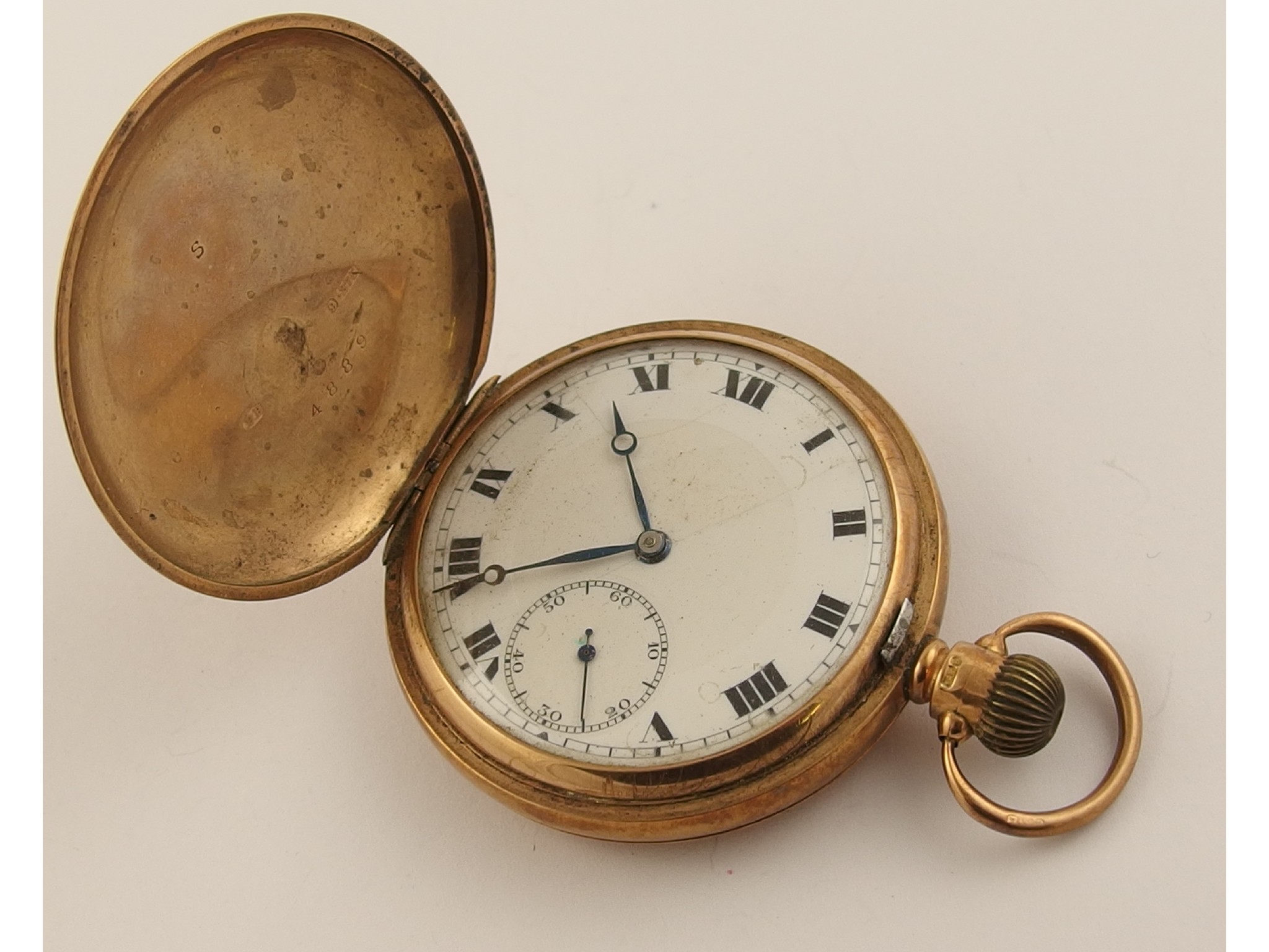 Appraisal: A ct full hunter pocket watch weight including mechanism gms