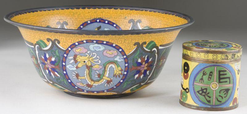 Appraisal: Two Pieces Cloisonne early th century a bowl having a