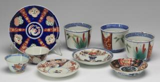 Appraisal: Imari porcelain cups and saucers Group of nine Imari cups