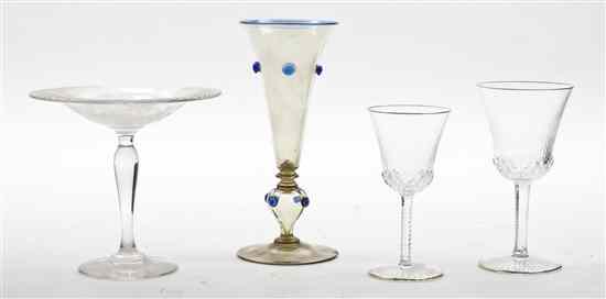 Appraisal: A Set of Glass Stemware Saint Louis comprising six burgundy