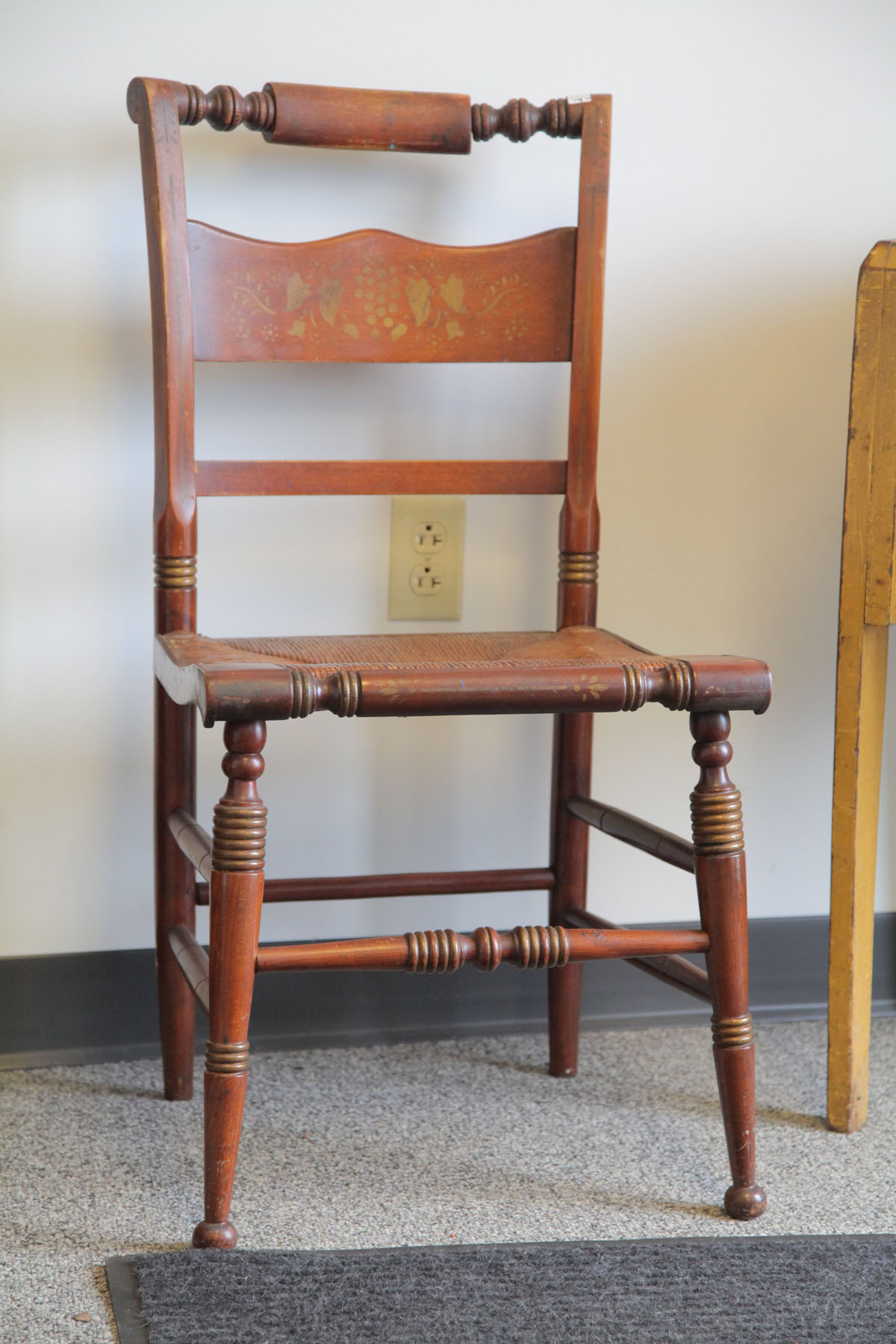 Appraisal: FOUR SIDE CHAIRS American mid th century Maple chairs with