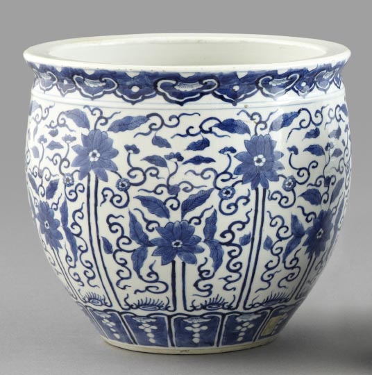 Appraisal: Kuang Hsu Blue and White Porcelain Jardiniere fourth quarter th