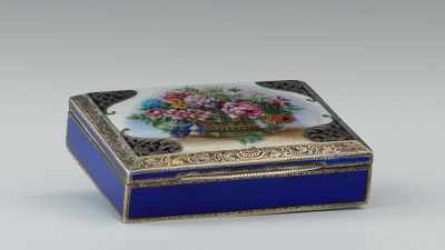 Appraisal: An Austrian Silver Gilt and Enameled Box Apprx - W