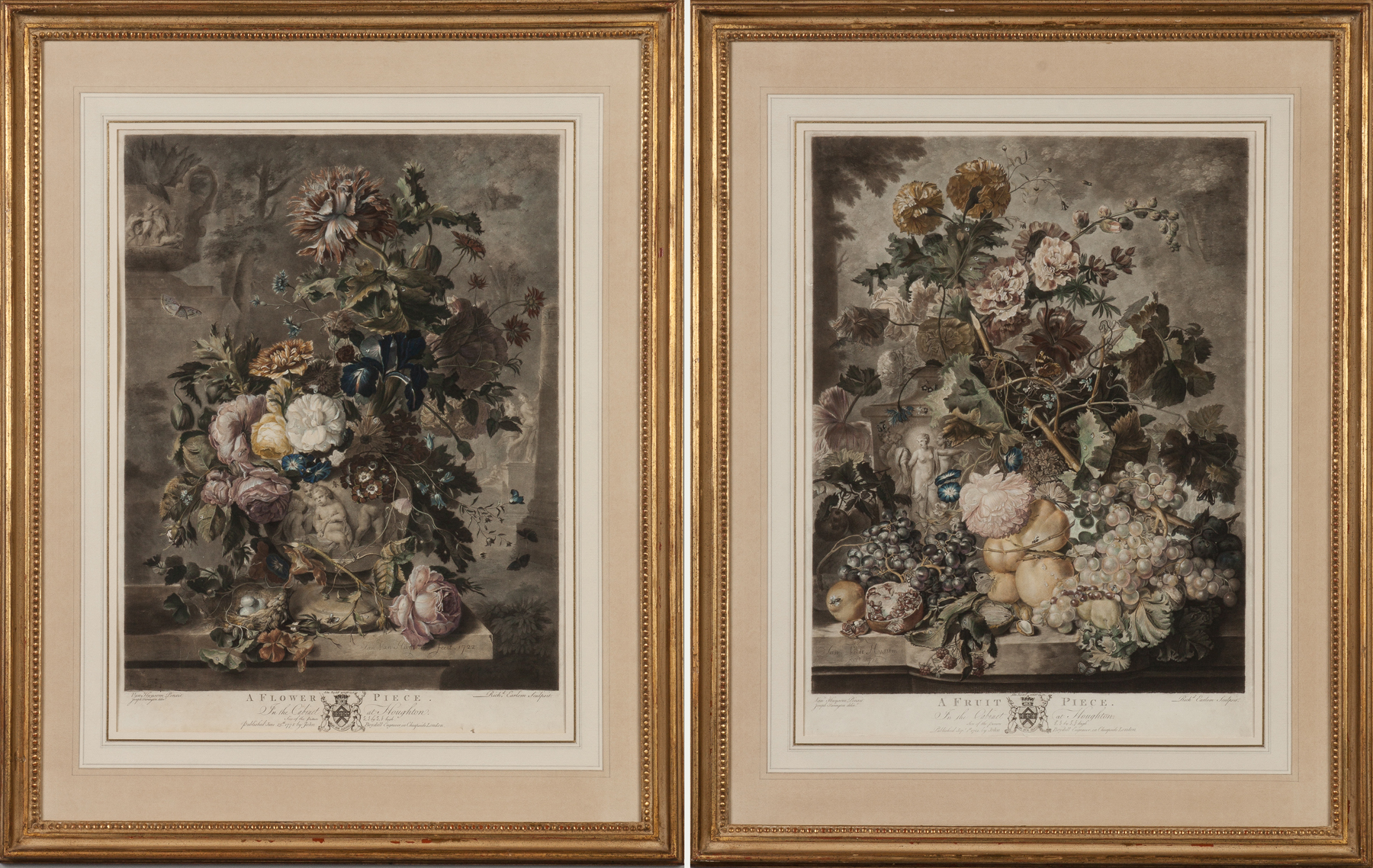 Appraisal: A Flower Piece and A Fruit Piece Two Engravings by