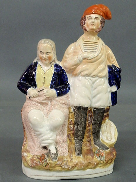 Appraisal: Staffordshire figural group of fishermen h x w