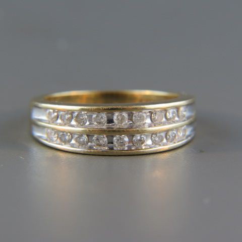 Appraisal: Diamond Ring double row band with diamonds totaling carat in