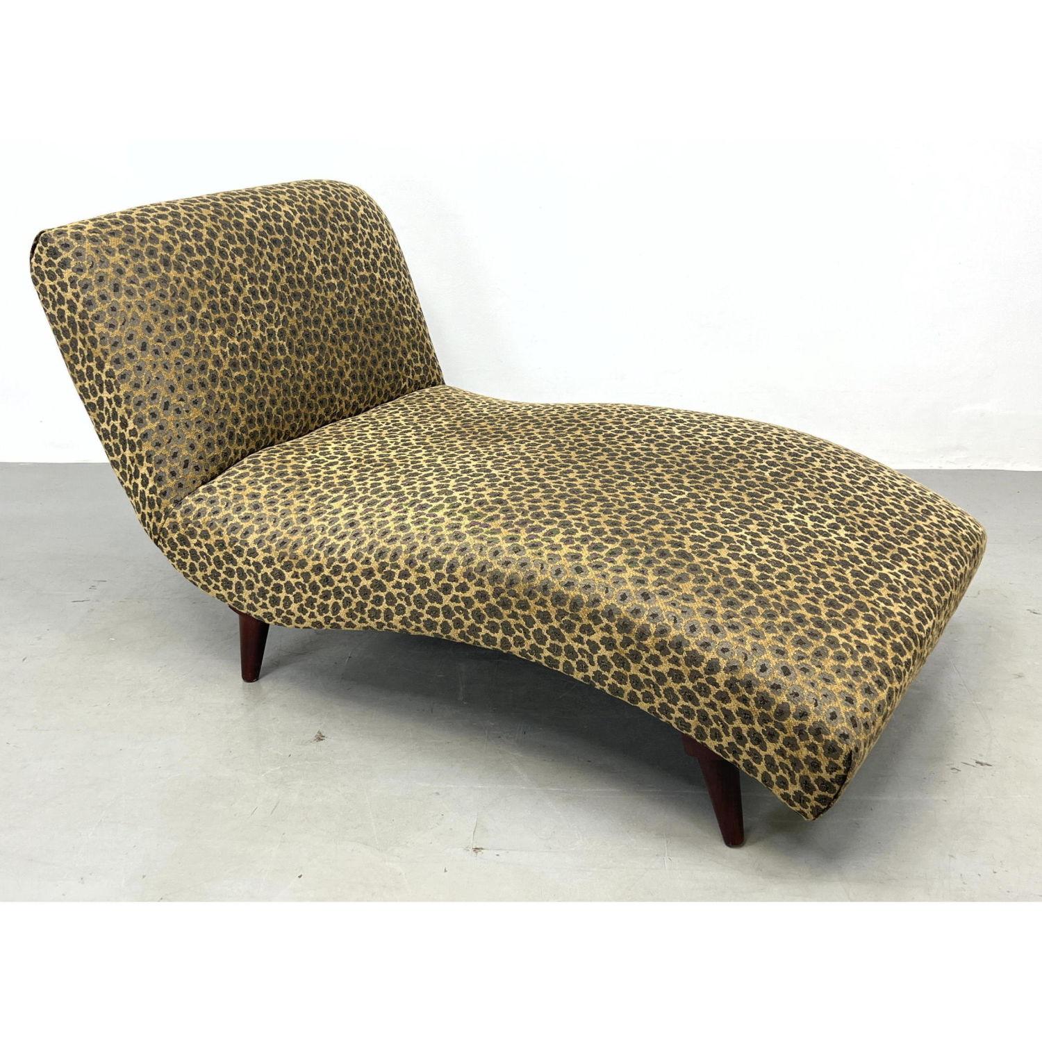 Appraisal: Mid Century Modern Printed Fabric Chaise Lounge Fainting Couch Wave