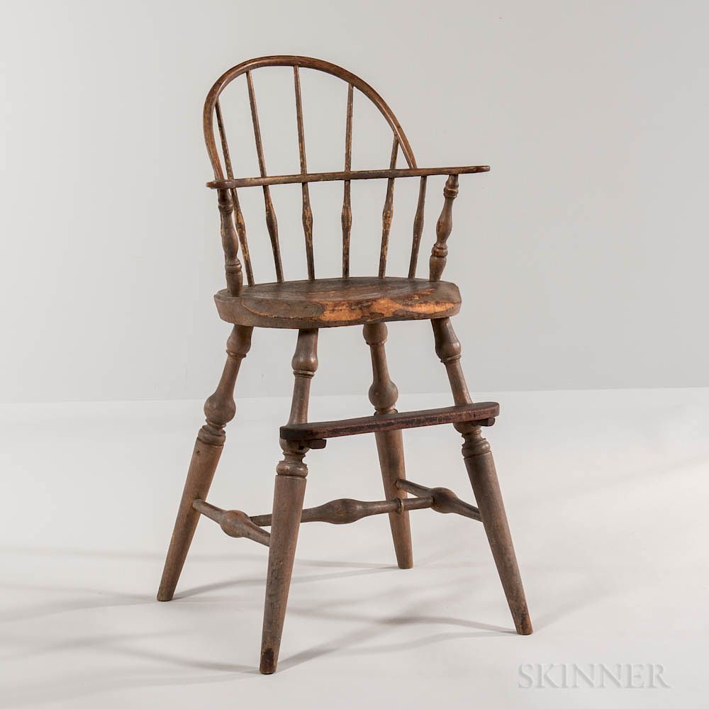 Appraisal: Windsor Sack-back High Chair Windsor Sack-back High Chair Elijah Tracy