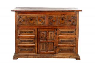 Appraisal: Charles II Carved Oak Chest th C English likely th