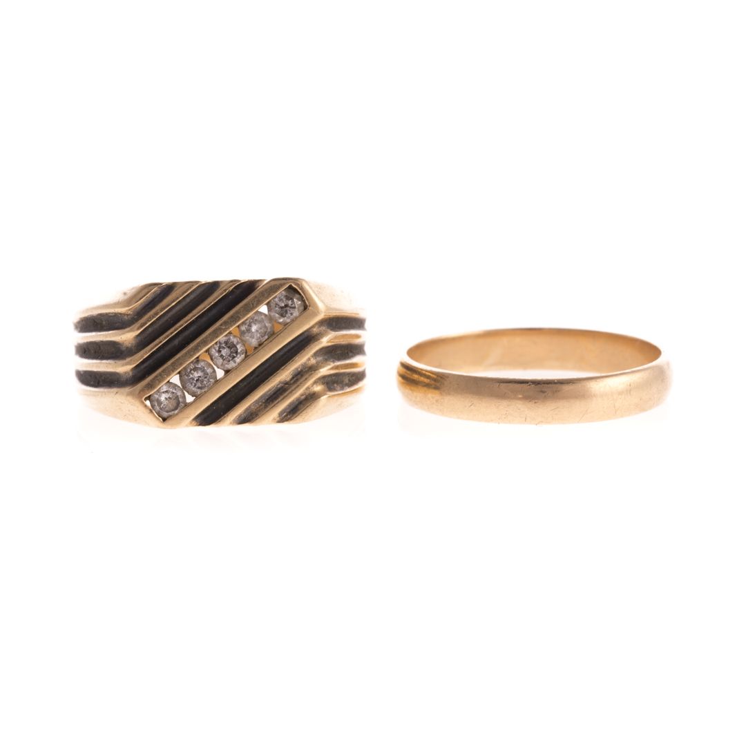 Appraisal: Two Gentlemen's Rings in K Yellow Gold K yellow gold