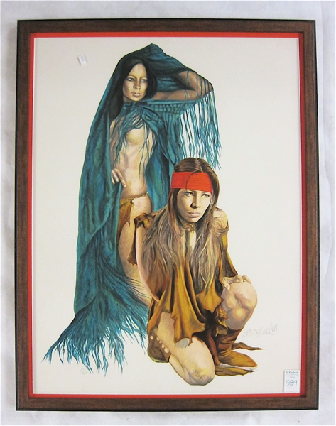 Appraisal: POPO RUBY LEE LIMITED EDITION LITHOGRAPH two women in Native