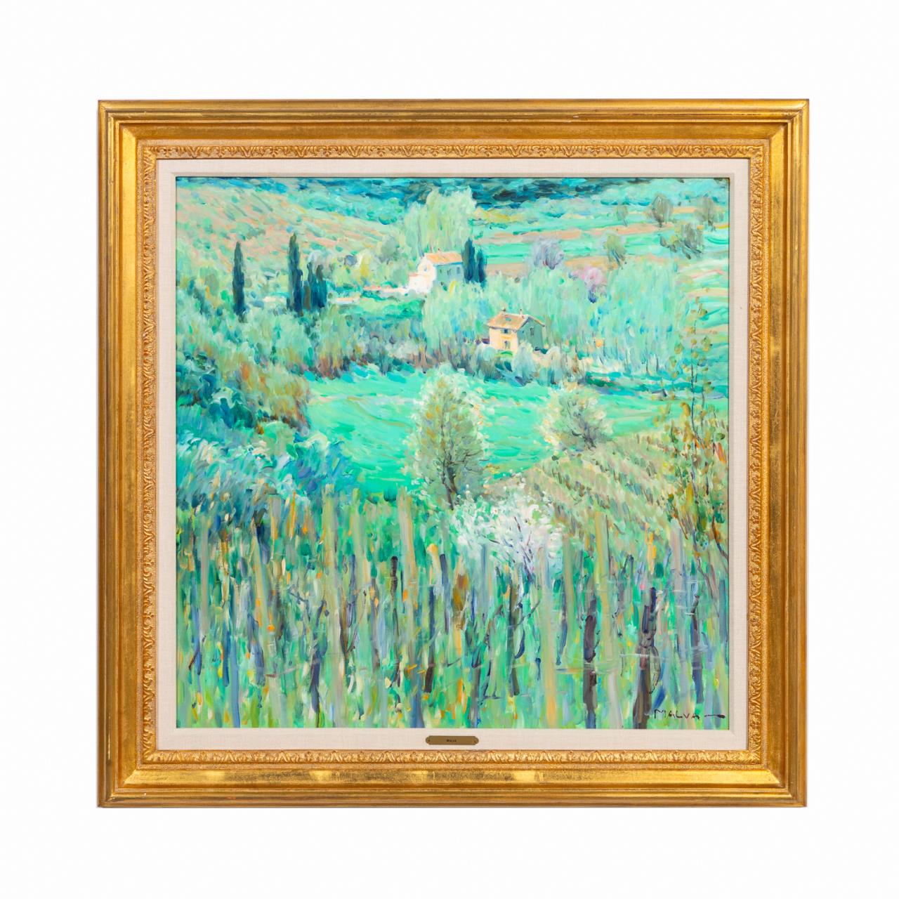 Appraisal: GEORGE MALVA OIL ON CANVAS TUSCAN LANDSCAPE George Malva Syrian