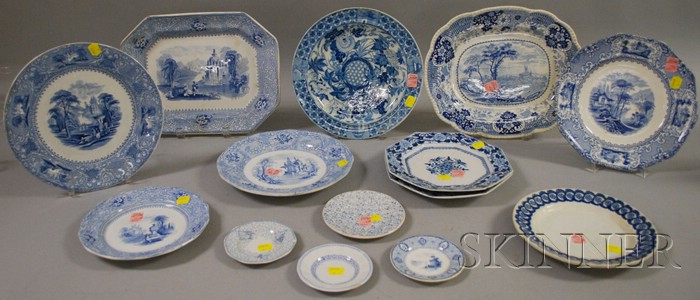 Appraisal: Fourteen Pieces of Blue and White Staffordshire Transferware including two