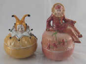 Appraisal: Two powder pots one with jester head on lid one