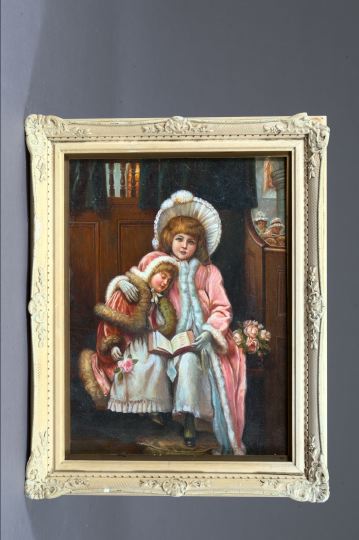 Appraisal: British School Late th Early th Century Sisterly Love oil