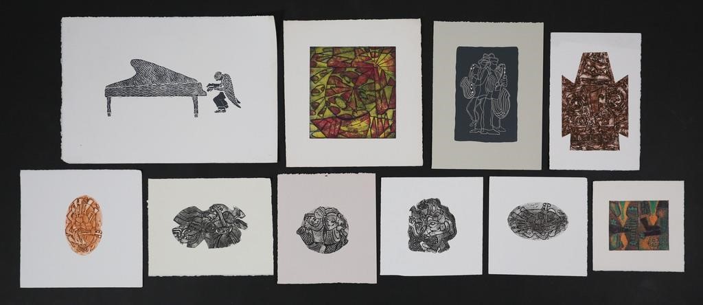 Appraisal: GROUPING OF STEVE MAYO PRINTSSteve Mayo American th century collagraphs