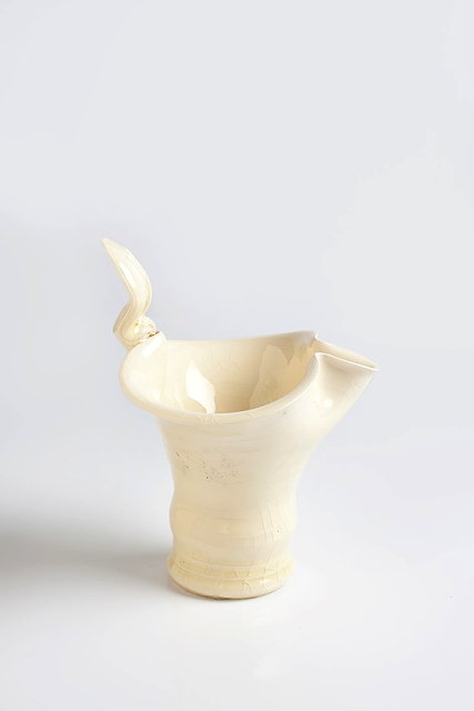 Appraisal: Takeshi Yasuda Japanese b 'Squirrel' jugcrackled creamware glaze cm high