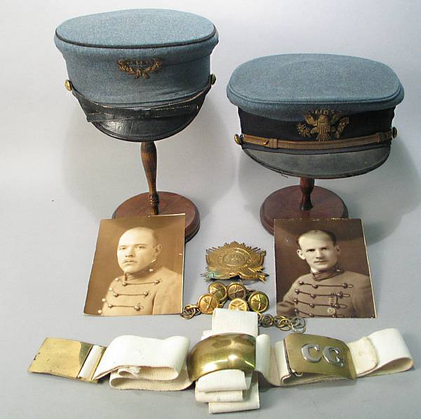 Appraisal: A lot of American militia and cadet uniform accessories Comprising