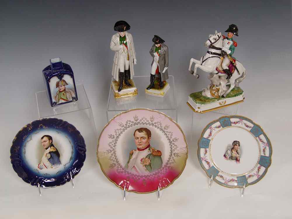 Appraisal: COLLECTION OF NAPOLEON PLATES FIGURES BOTTLES To include Royal Crown