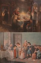 Appraisal: Pair of Hand-Colored Prints This pair of hand-colored prints includes