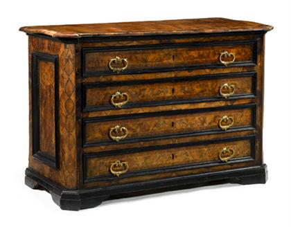 Appraisal: Northern Italian burl walnut and ebonized commode th early th