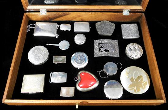 Appraisal: SILVER Continental and sterling ladies accessories including powders change coin