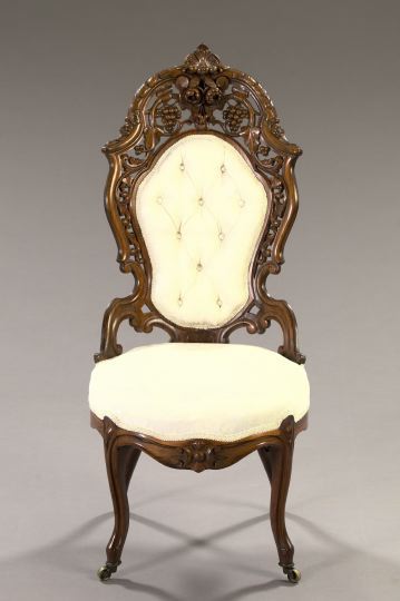 Appraisal: American Rococo Revival Laminated Rosewood Sidechair in the pattern commonly