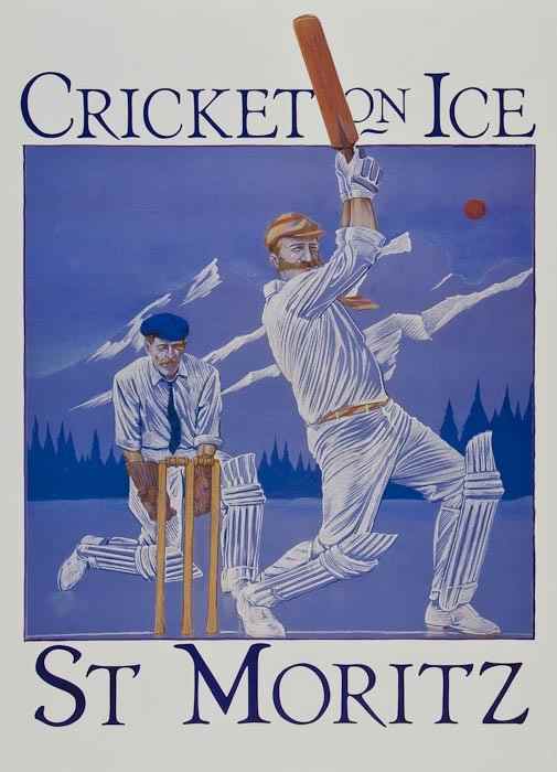 Appraisal: ANONYMOUS CRICKET ON ICE St MORITZ offset lithograph in colours