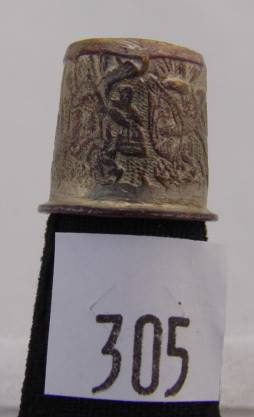 Appraisal: Iran silver hand chased thimble