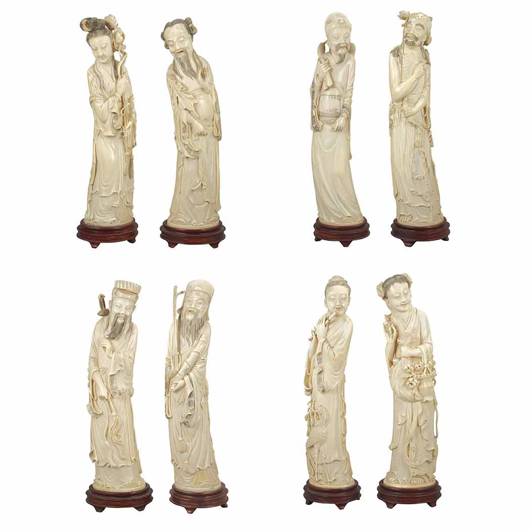 Appraisal: Chinese Ivory Group of the Eight Immortals Late th century