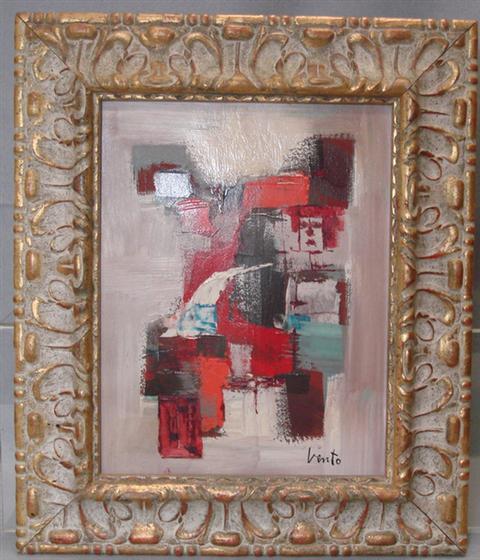 Appraisal: Vento Italian School x o canvas board Abstract Estimate -