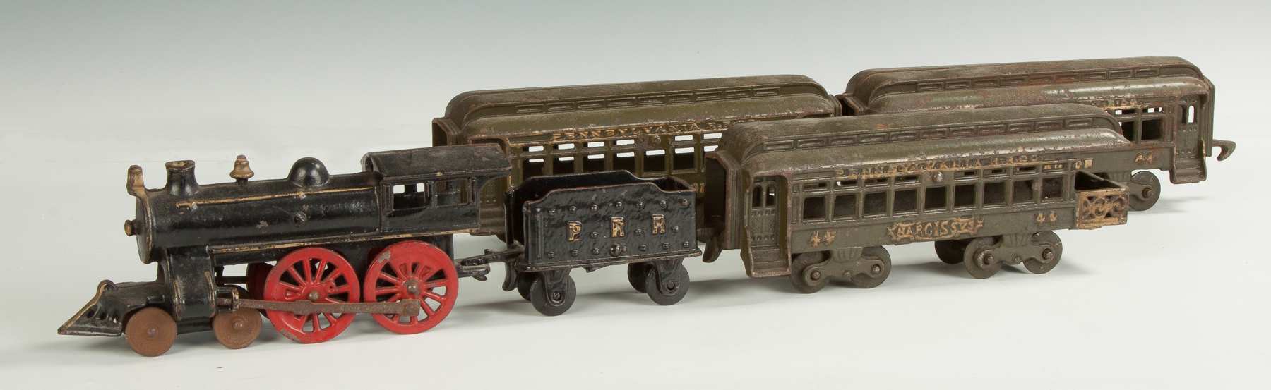 Appraisal: Cast Iron Train Tender PRR Cars One PA RR Narcissus