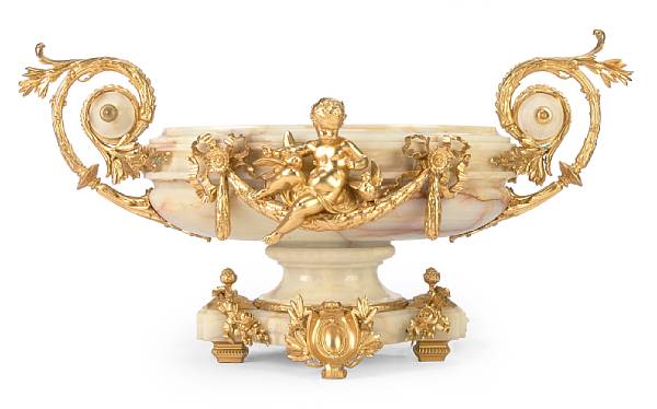 Appraisal: A large and impressive Napoleon III gilt bronze mounted onyx