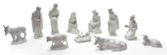 Appraisal: A Dresden Blanc de Chine Nativity Set comprising seven figures