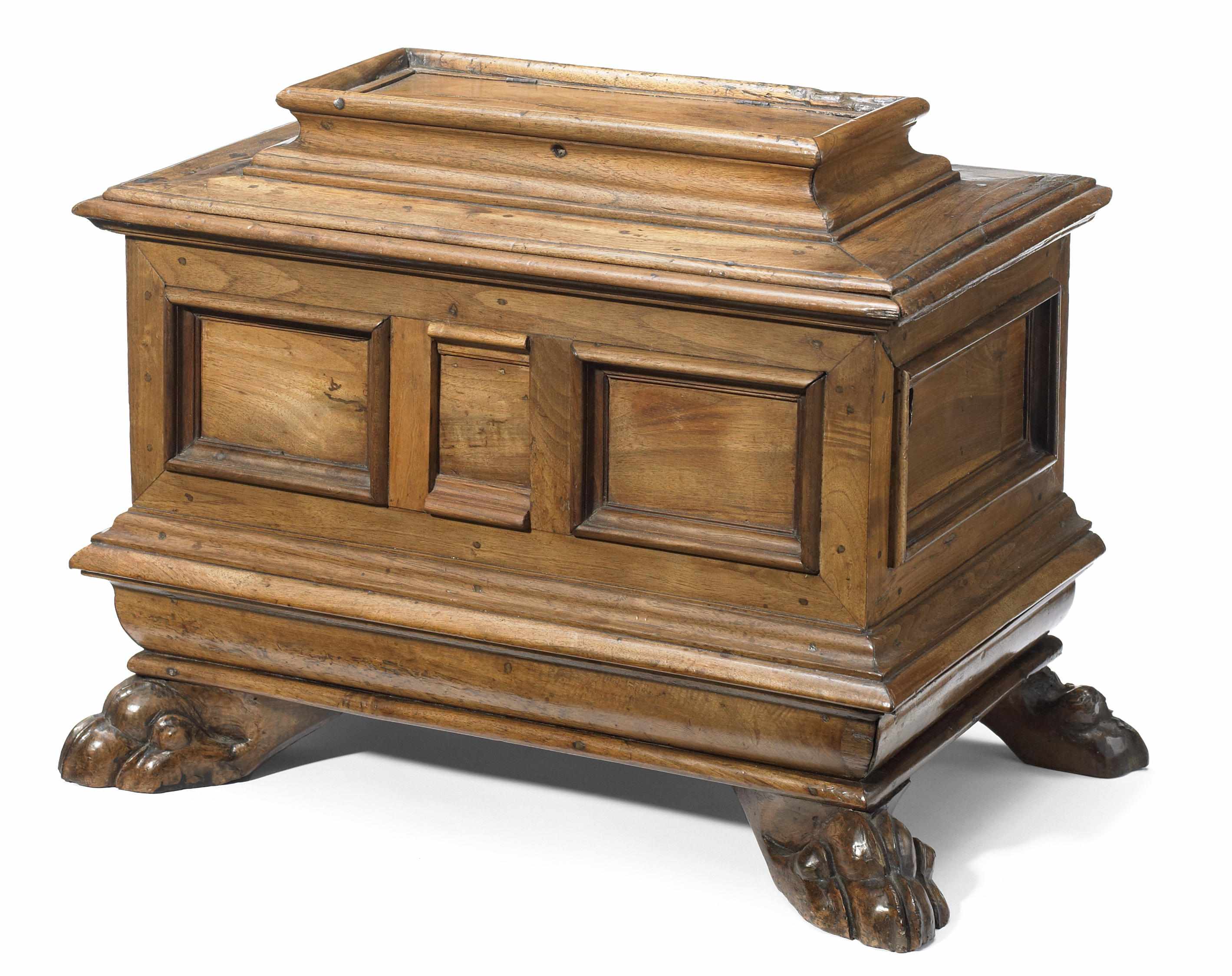 Appraisal: An Italian Baroque walnut table cabinet late th centuryheight in